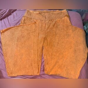 Boho golden yellow bell bottom yoga pants.